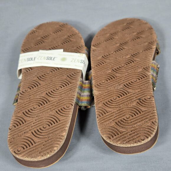 Feelgoodz Shoes Womens 8 NEW Brown Jungle Zensole Vistas Vegan Slide Sandals - Picture 5 of 6